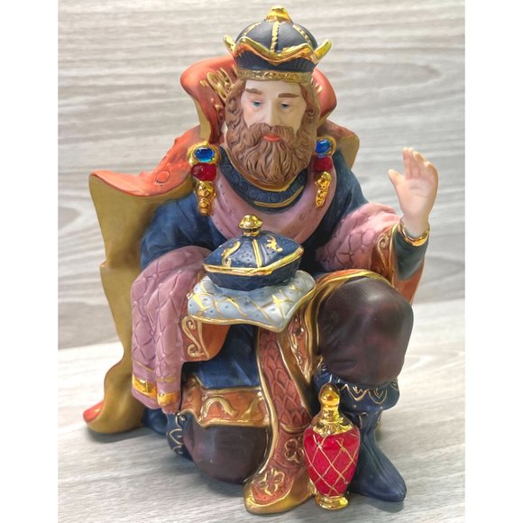 Kneeling Wiseman Christmas Nativity Kirkland Replacement Porcelain Figurine - Picture 7 of 9